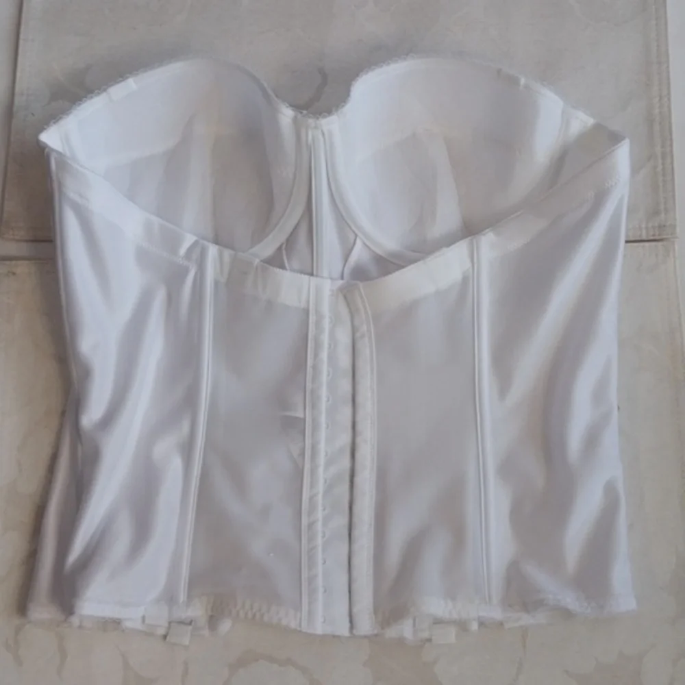 Dominque NWOT Juliette‎ Satin Strapless Longline Corset 8950 White Size 40C